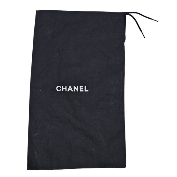 Authentic Chanel black dust bag drawstring 14 x 8.5 - Picture 1 of 2